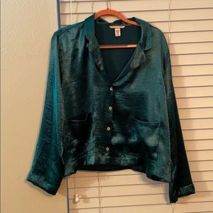 Victoria’s Secret Green Satin like Pajama Set
